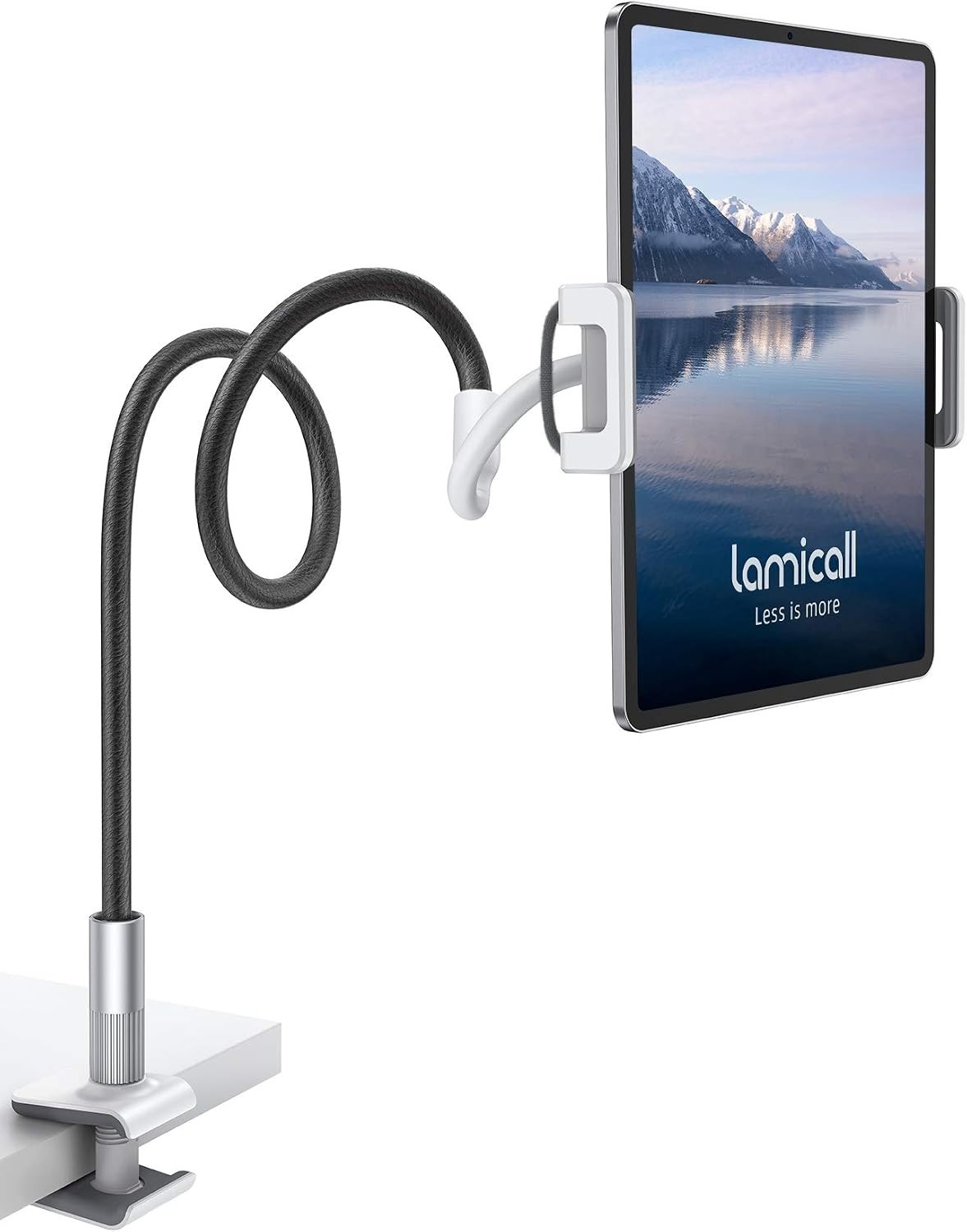 Lamicall Gooseneck Tablet Holder Mount : Flexible Arm Clip Stand Black 