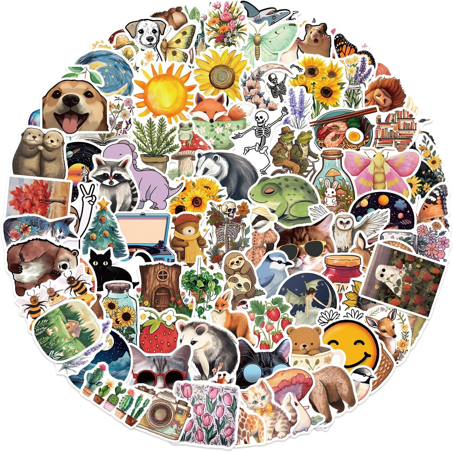 Forest Animal Nature Stickers 100 Pcs Aesthetic Waterproof Vinyl Laptop Bottle 