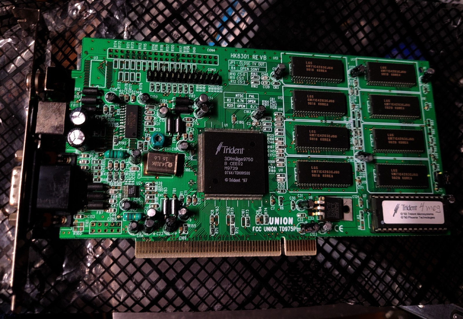 Trident 3dImage 9750 4MB PCI GPU Graphics Adapter Retro Video Card - Tested