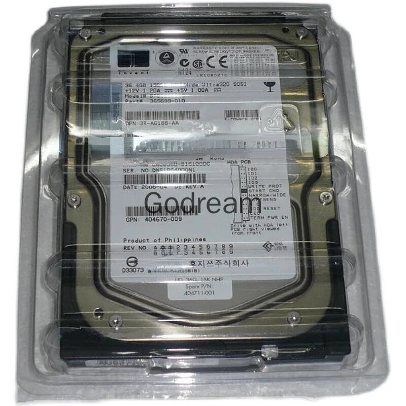 For HP 36.4G MAX3036NP 15K 68 pin SCSI hard disk 404711-001 365699-010