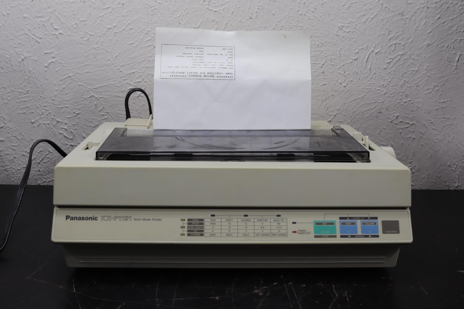Panasonic KX-P1191 Dot Matrix Printer 25 Function Multi-Mode Tested Works