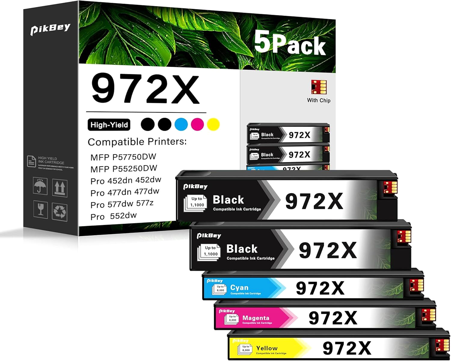 High Yield Ink Cartridge Replacement for HP PageWide Pro & MFP Series 5-Pack