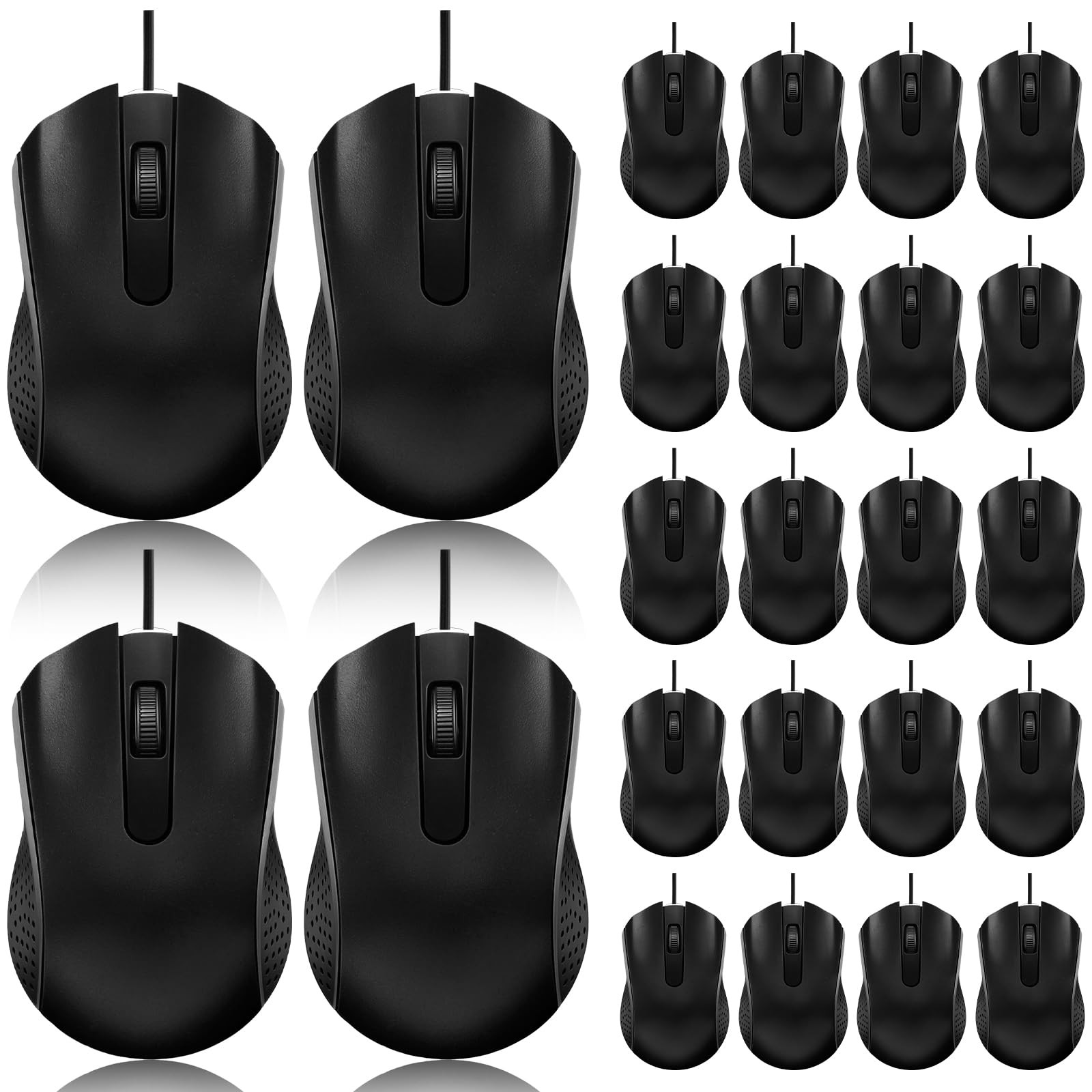 24 PCS Wired Computer Mouse Bulk USB Ergonomic Plug And Play Mice PC Laptop