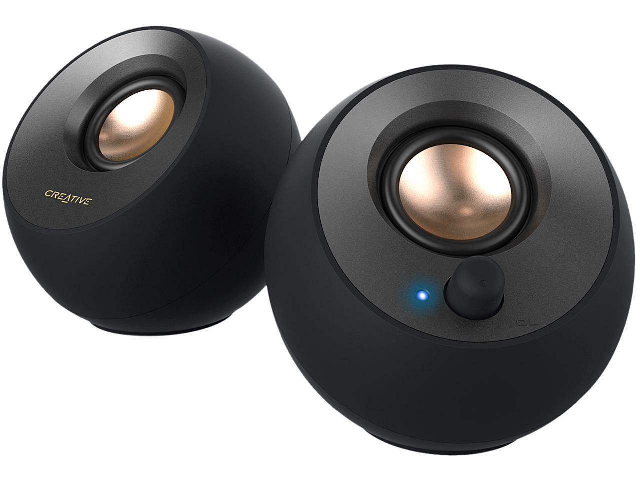 Creative Pebble V2 - Minimalistic 2.0 USB-C Powered Desktop Speakers, 3.5 mm AUX
