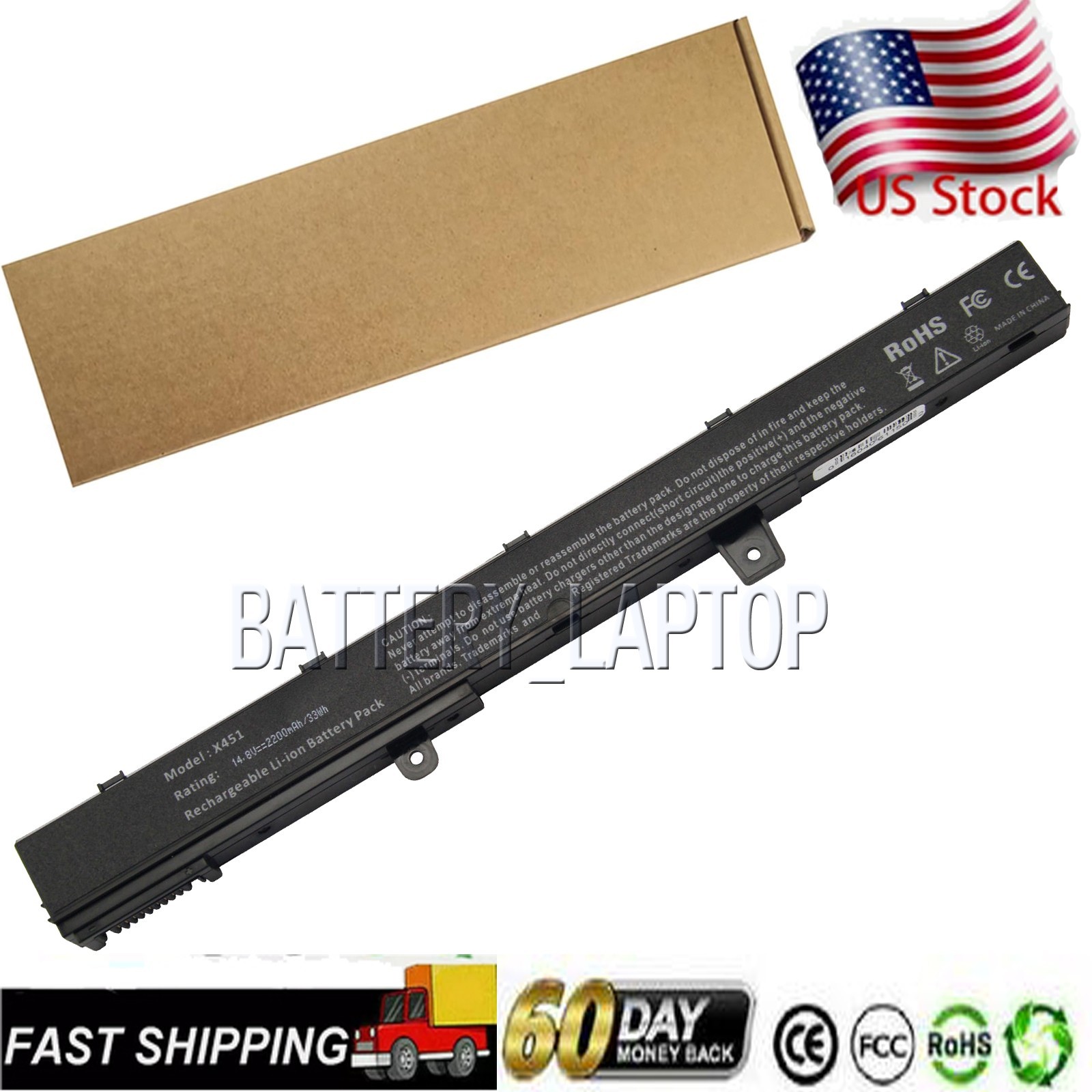 New 14.4V Battery For ASUS A41 A31N1319 A41N1308 0B110-00250100M X45LI9C A31LJ91