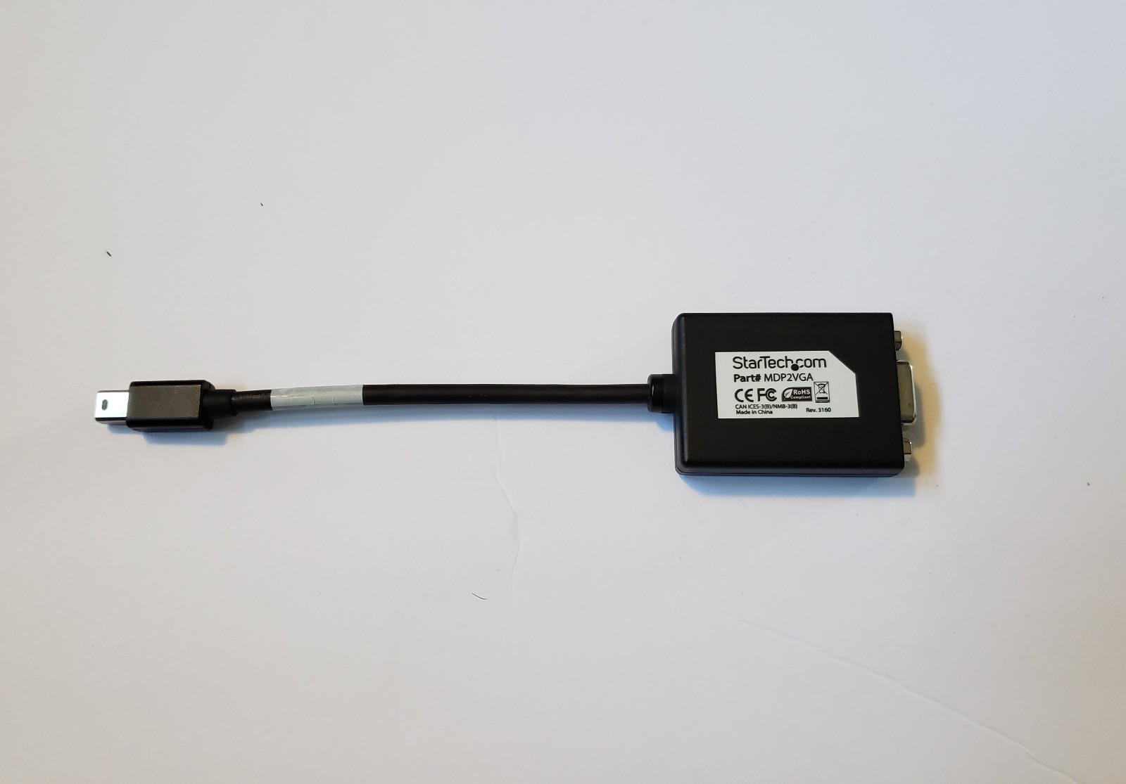 Lot of 2 Mini DisplayPort to VGA Adapters (Active Mini DP to VGA Converter)