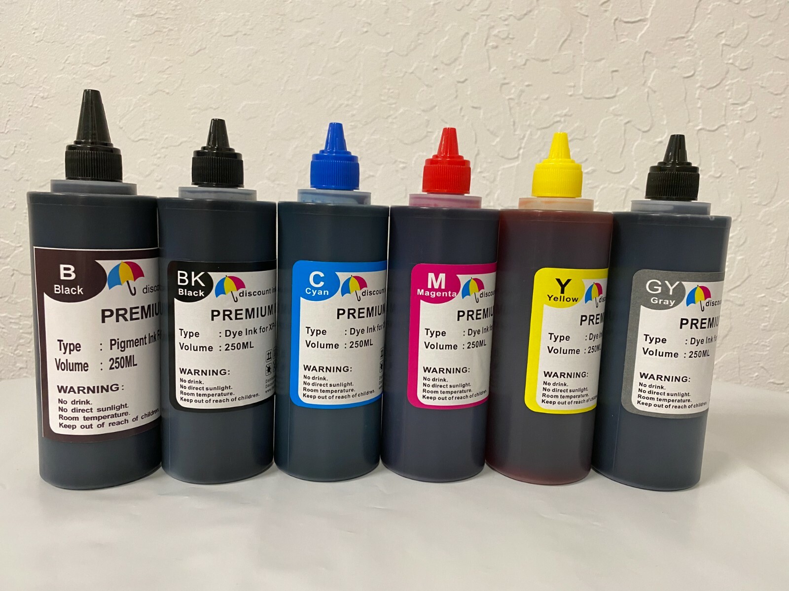 6 bottles T552 552 Dye Ink Refill Bottles for Ecotank ET-8500 ET-8550 6x250ml