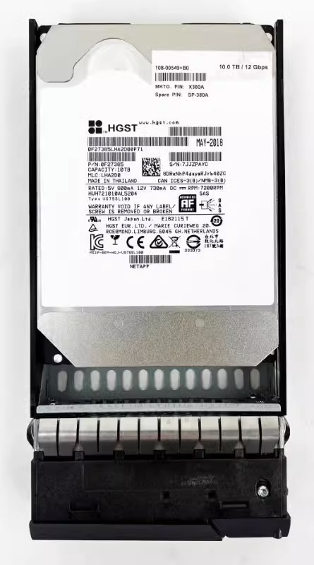 NetApp 10TB 3.5" 7.2K SAS X380A-R6 SP-380A 108-00549 hard drives