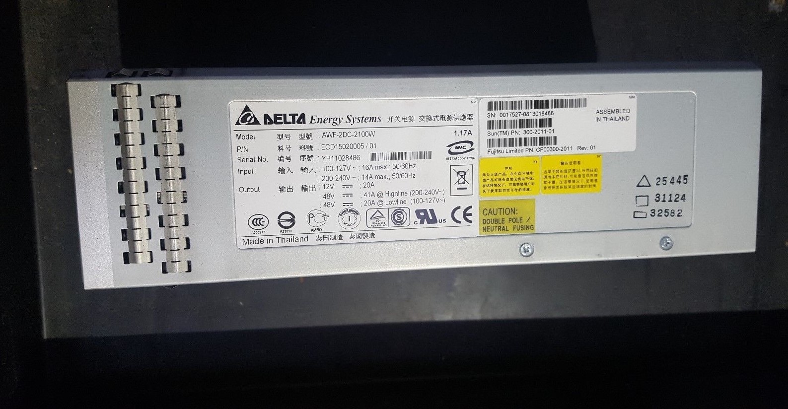 DELTA AWF-2DC-2100W POWER SUPPLY ECD15020005/01 SUN 300-2011-01 (R6S2.6)