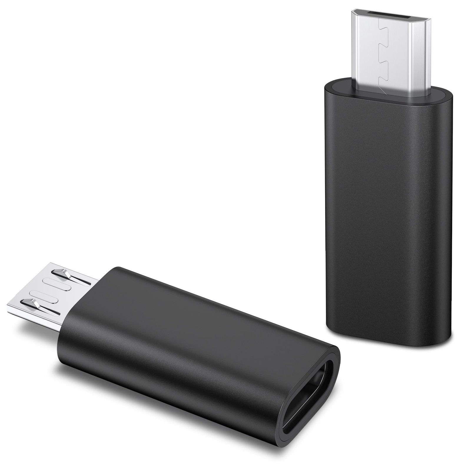Vanjua 2 Pack Micro USB to C Adapter, Data Transfer for Black
