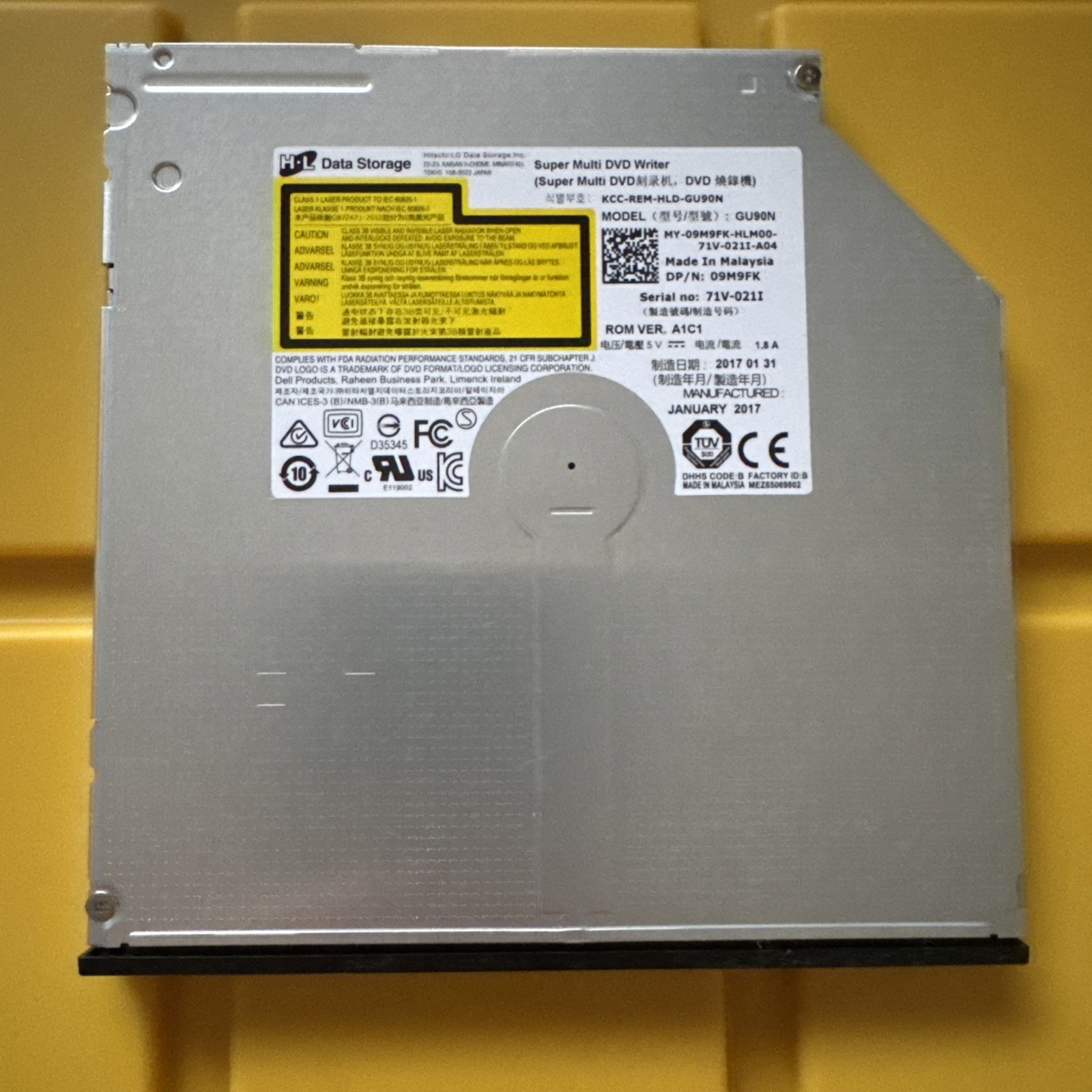 Dell (Hl Data Storage GU90N) Super Multi  SATA CD-RW/DVD-RW Drive 09M9FK 9mm Bez
