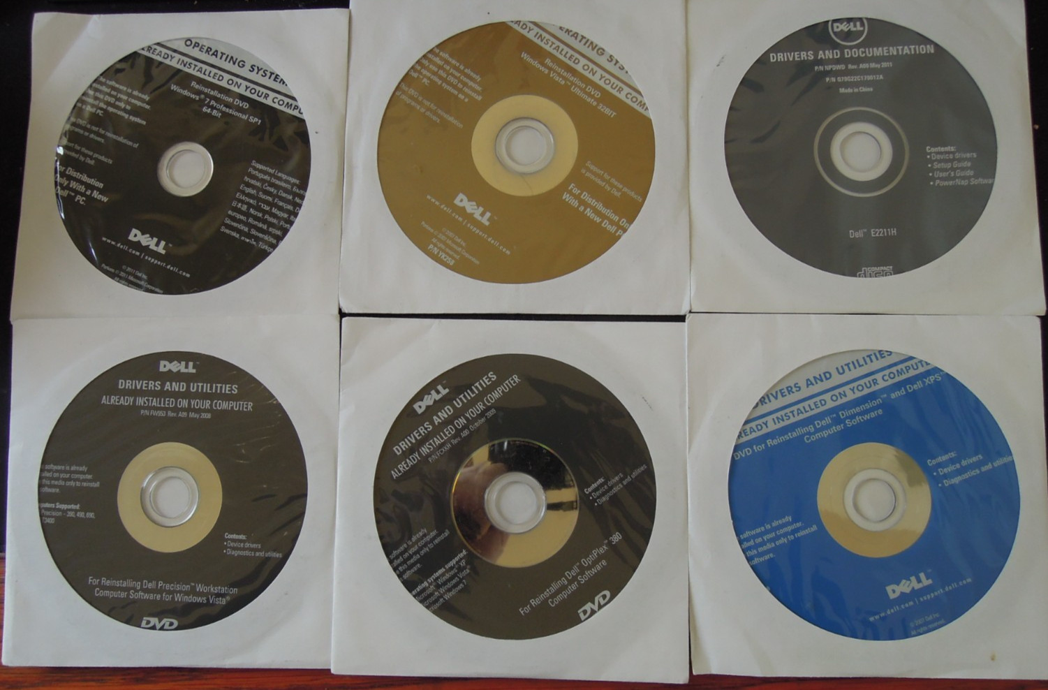 Dell Driver and OS CD-ROM DVD-ROM Lot Various - See Picture
