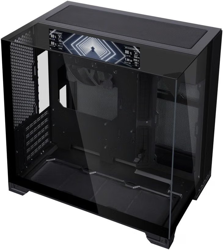 ​Lian Li O11 Vision-M Digital Mini Tower PC Case 9.2" LCD Screen Black O11VMDX