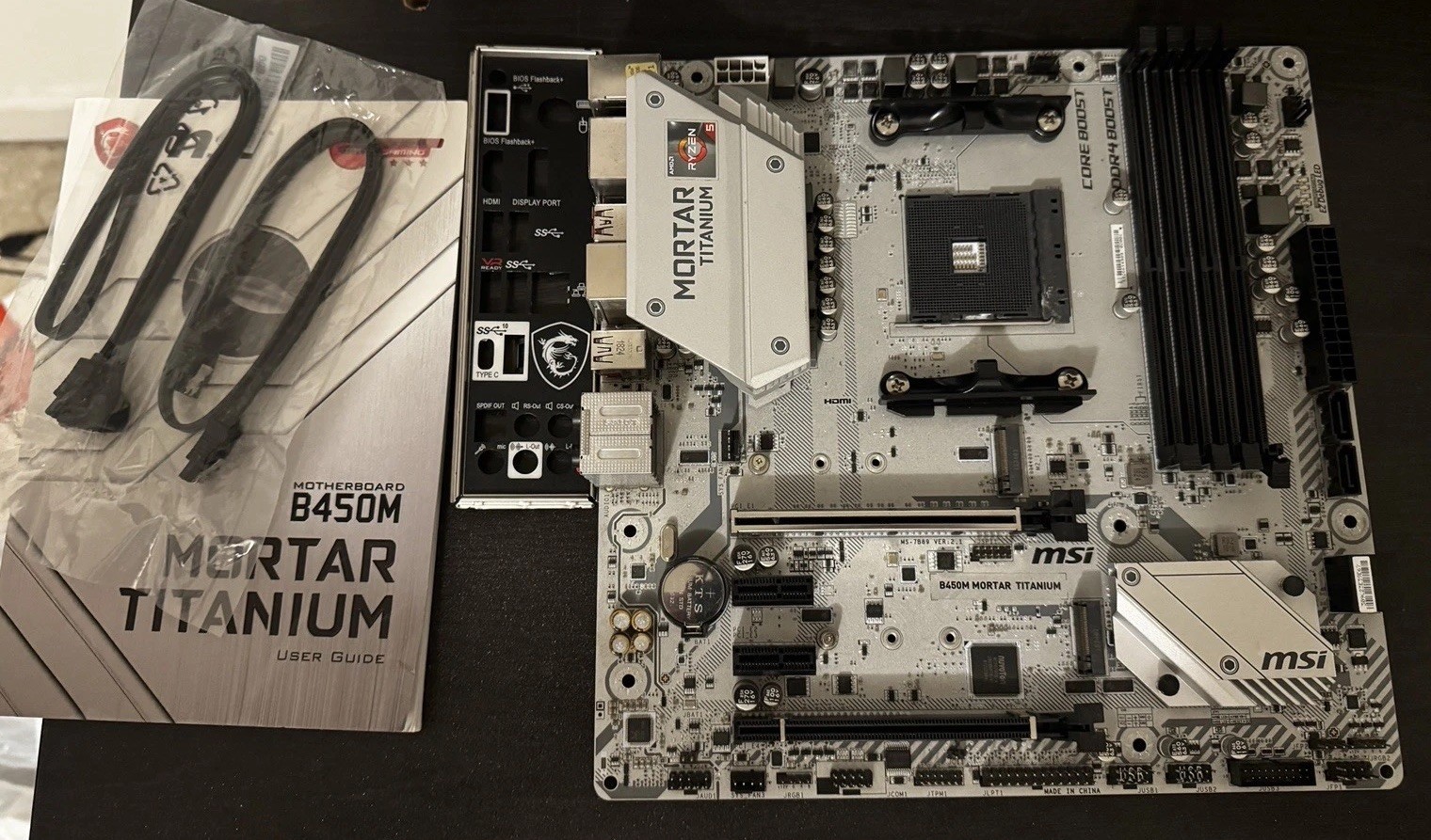 MSI B450M MORTAR TITANIUM Titanium Edition AMD Game Motherboard DDR4 White USA