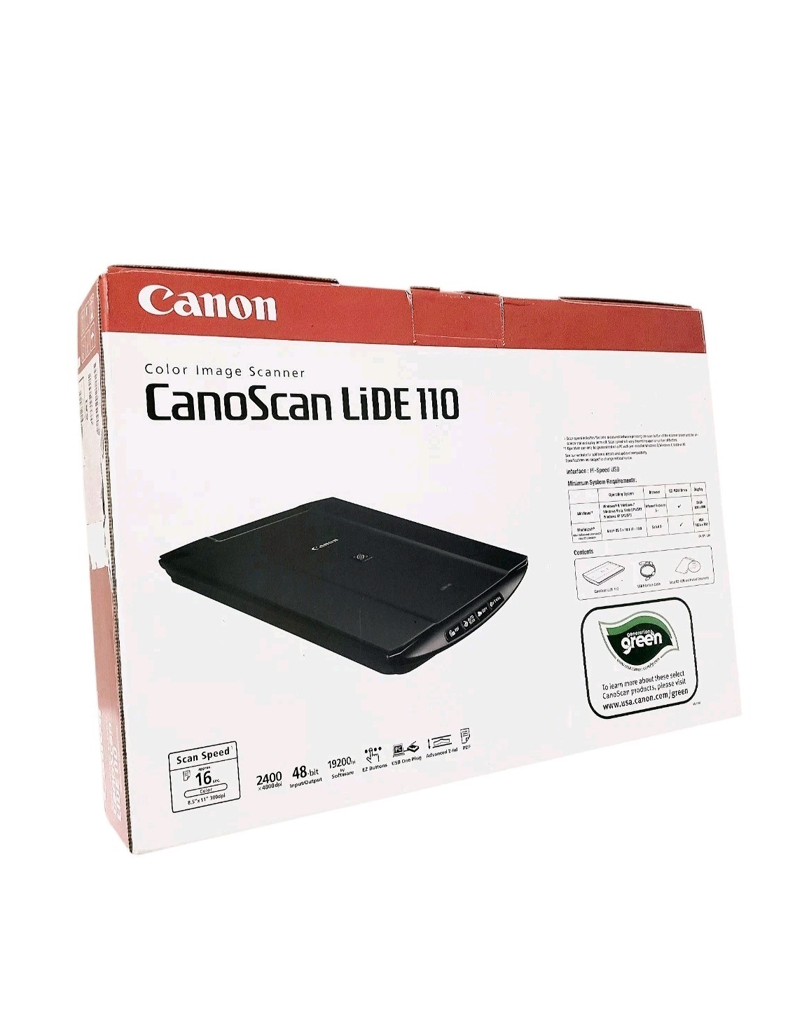 Canon CanoScan LiDE 110 Flatbed USB Color Image Scanner RETIRED New In Box