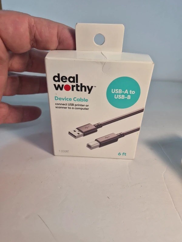 Deal Worthy USB-A to USB-B Printer Scanner Cable 6 Ft New In Box A2/3/