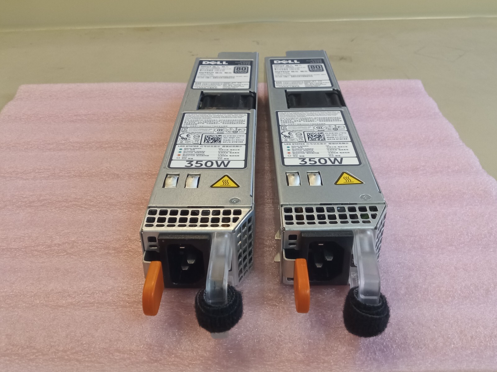 Lot of 2 - Dell R320 R420 Server D350E-S1 350W 80+ Platinum Power Supply Y8Y65