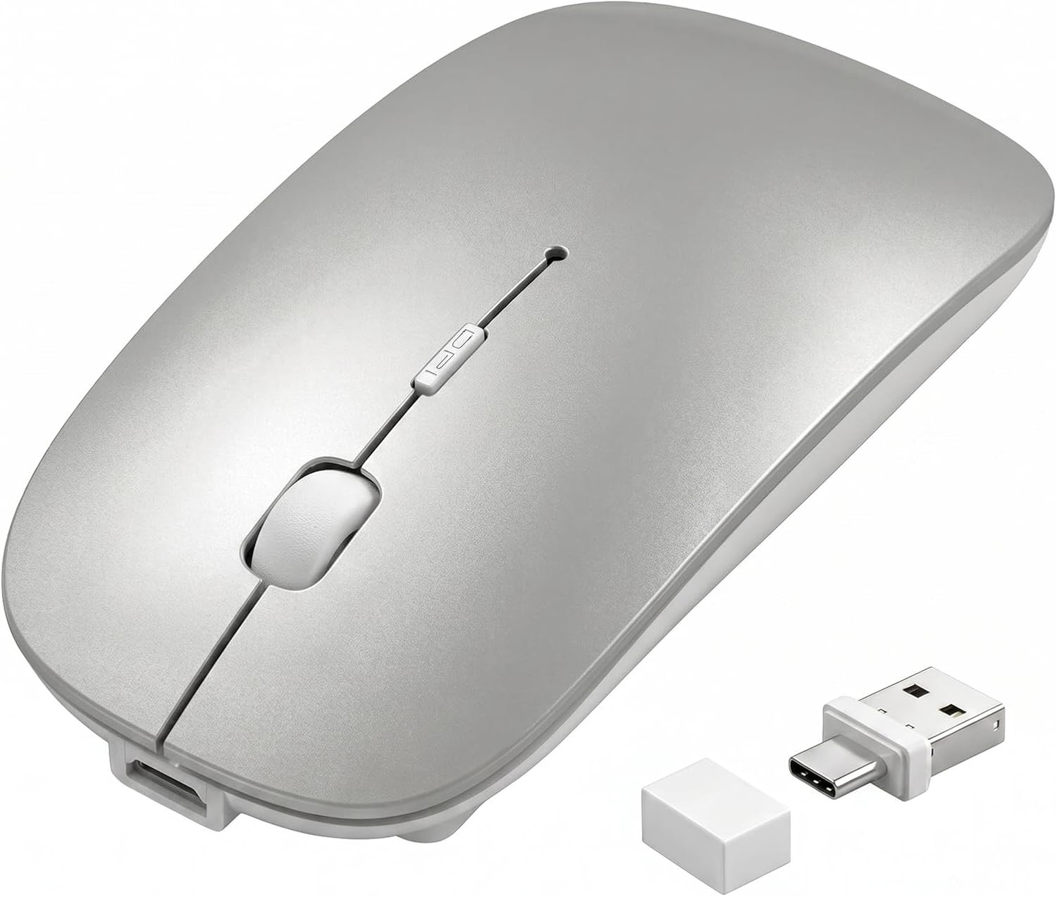 Wireless Bluetooth Mouse with Jiggler Mode, Rechargeable Silent Mouse for Macboo
