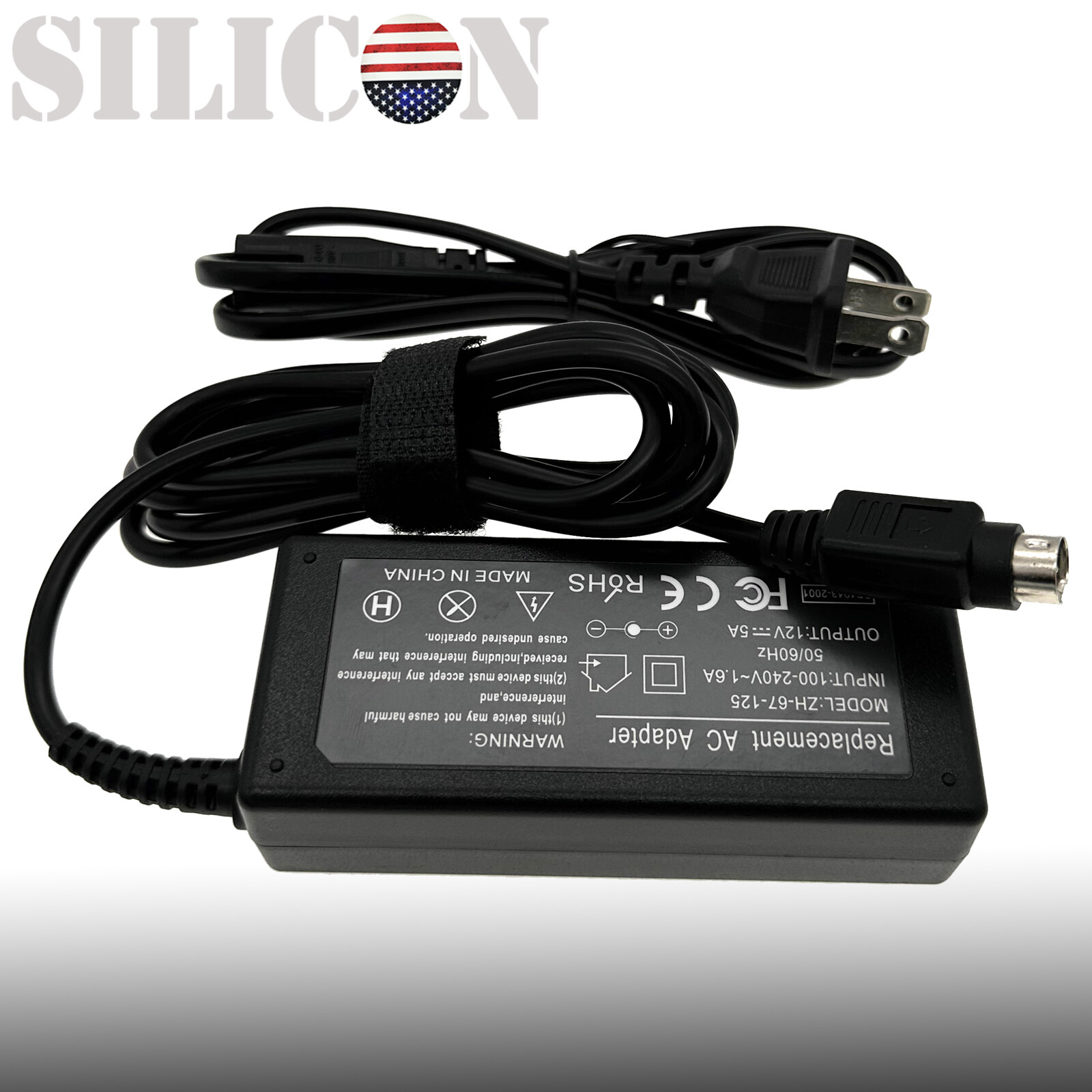 12V 4-Pin DIN AC Power Adapter Charger for Sanyo CLT1554 CLT2054 LCD TV Monitor