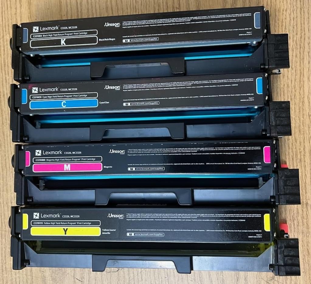 4 Sets Virgin Genuine Empty Lexmark C321 C431 CS3224 CS3226 Toners 