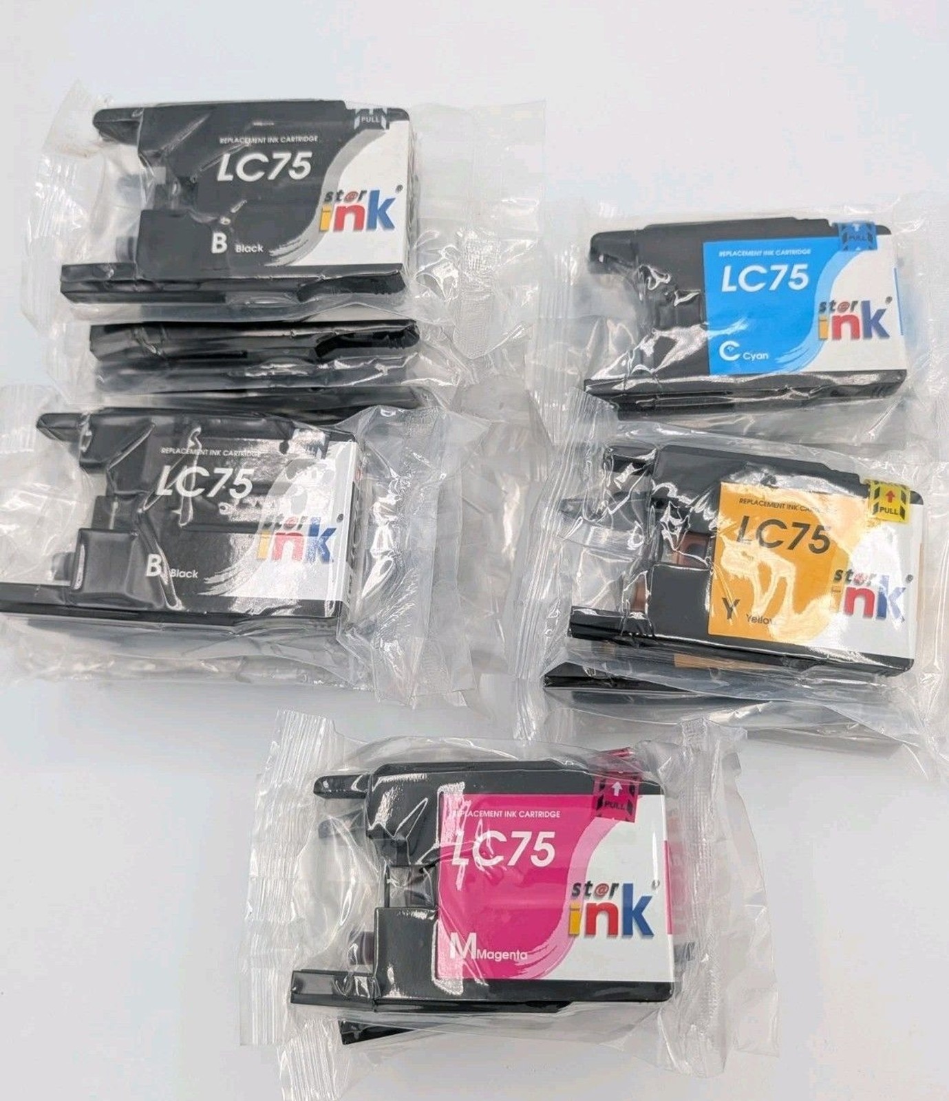 Lot of 22 Star Ink LC75 Ink Cartridges for Brother Black Cyan Magenta Yellow