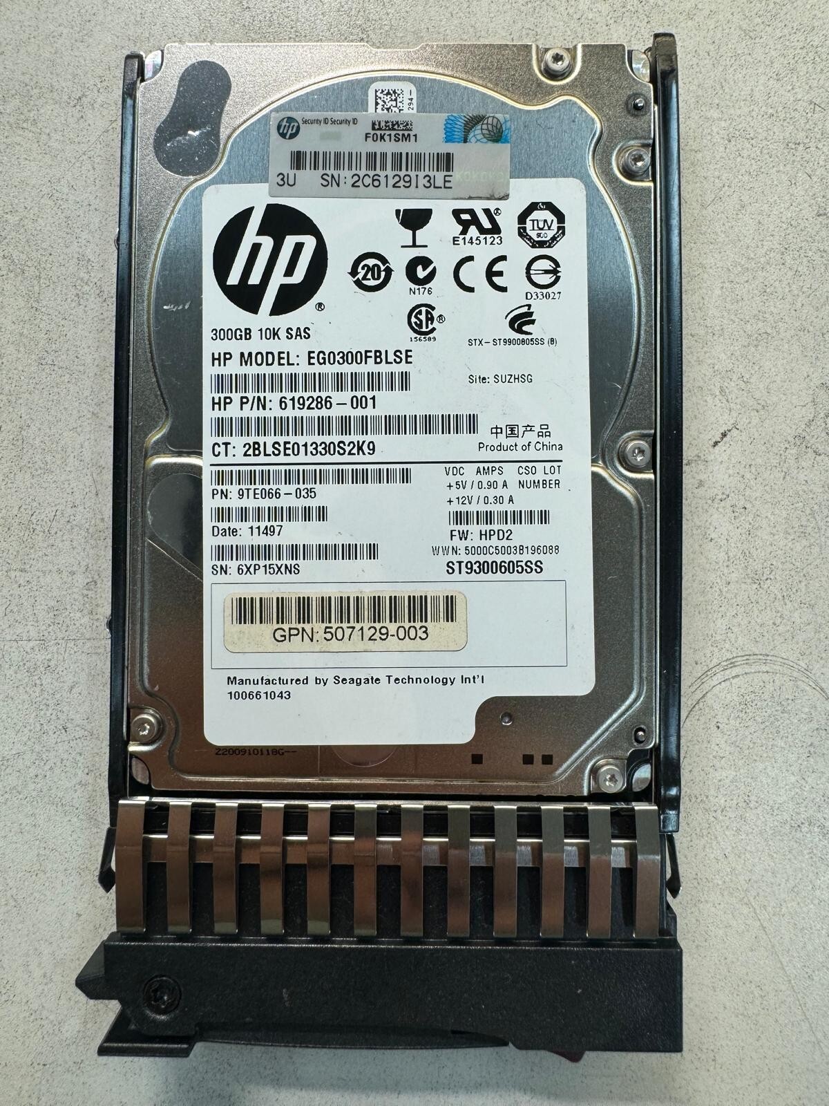HP 619286-001 EG0300FBLSE 300GB 10K RPM 64MB Cache 6 Gb/s SAS 2.5" HDD
