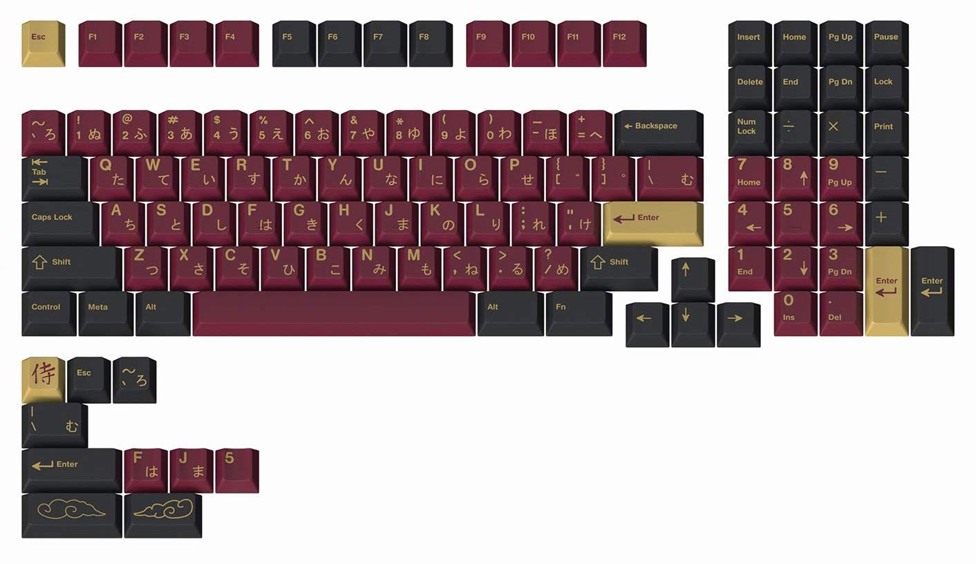 Drop Redsuns GMK Red Samurai Keycap Set - Full-Size 1800 Layout 113-key Kit