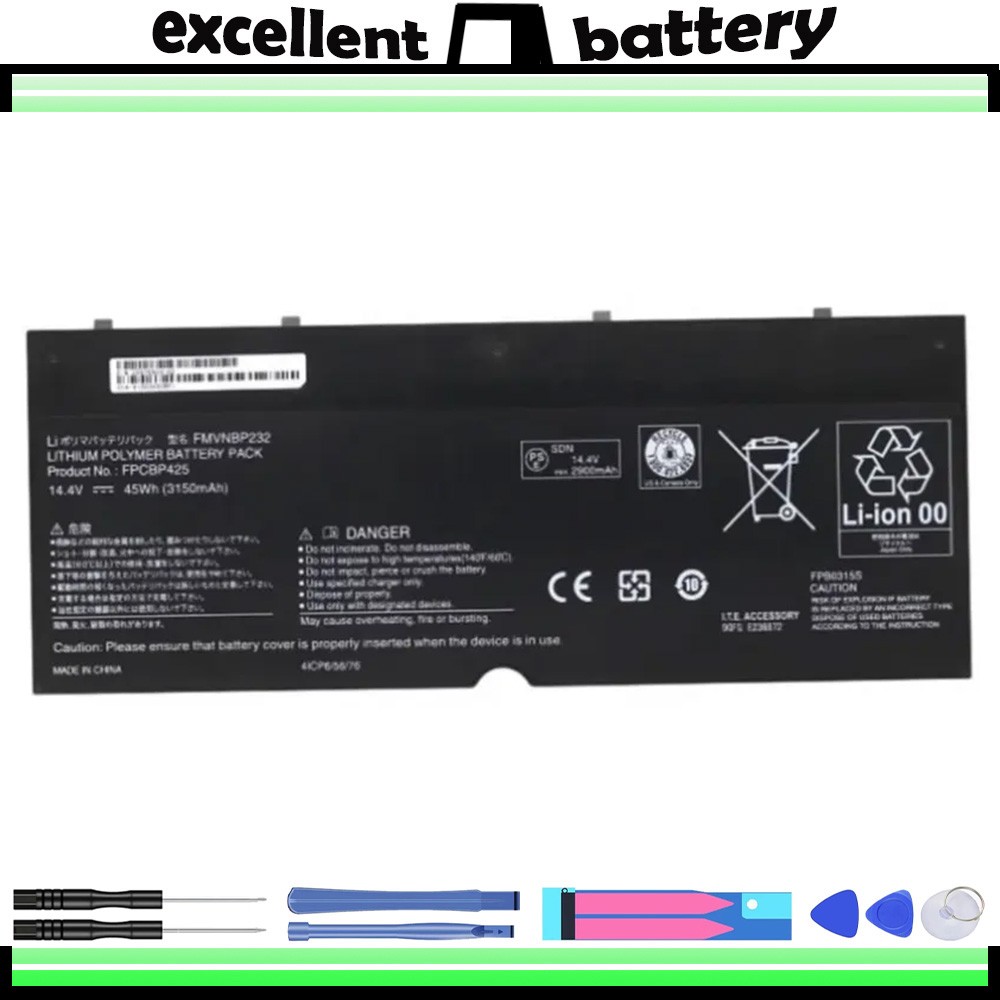 New FPCBP425 FMVNBP232 Battery for Fujitsu LifeBook T904 T935 T936 U745