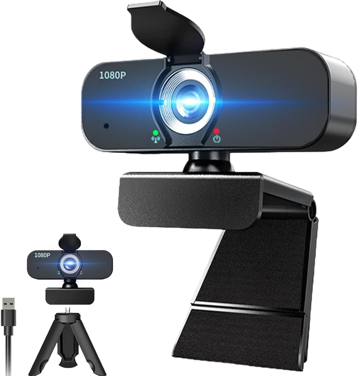 Lusinx 1080P Webcam for Computer/Laptop/Desktop/PC, External with tripod