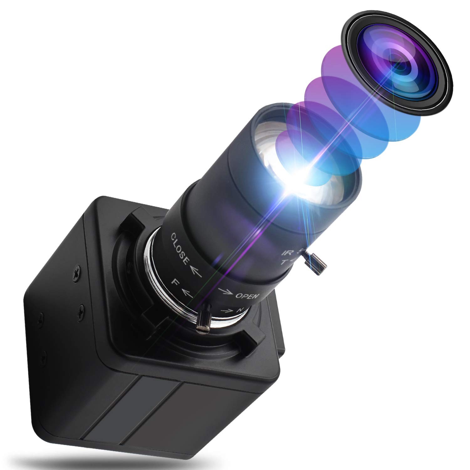 2MP Webcam 5-50mm Varifocal Lens USB Camera HD 1080P High Speed 100fps USB