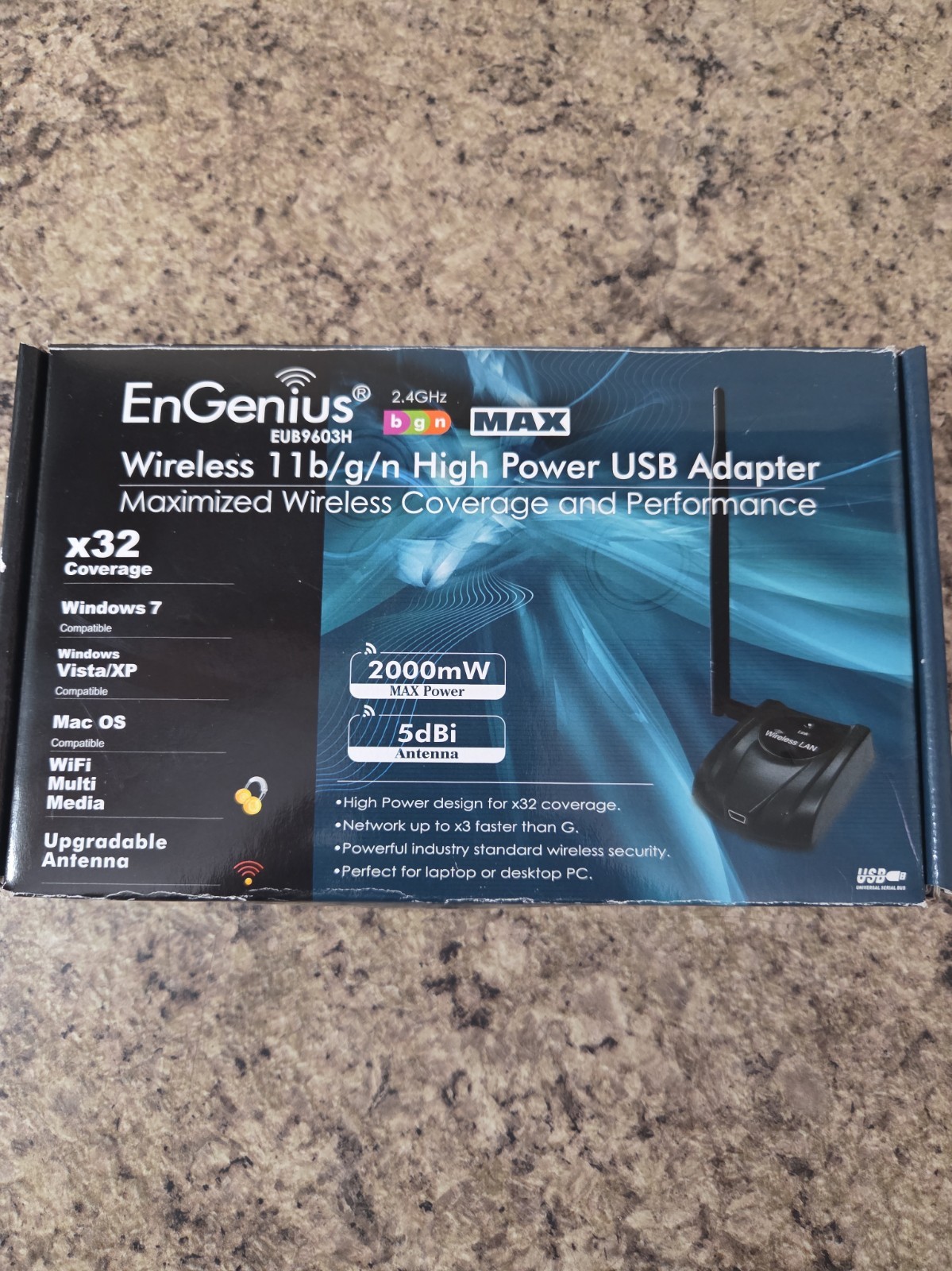 EnGenius EuB9603H Wireless Security High Power USB Adapter Laptop PC