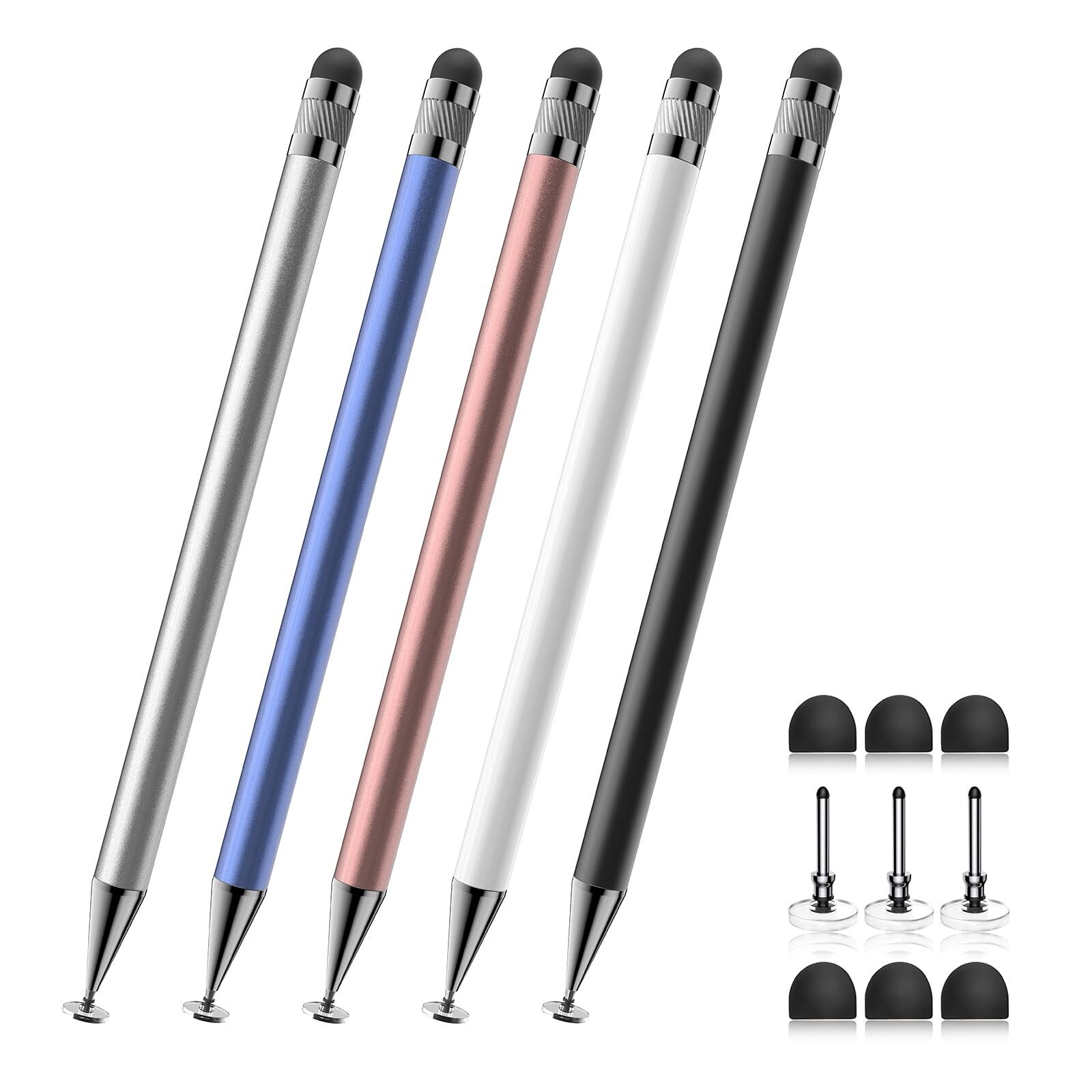 Stylus 5 Pcs 2-in-1 Stylus Pen for Touch Screen High Precision and Sensitivit...