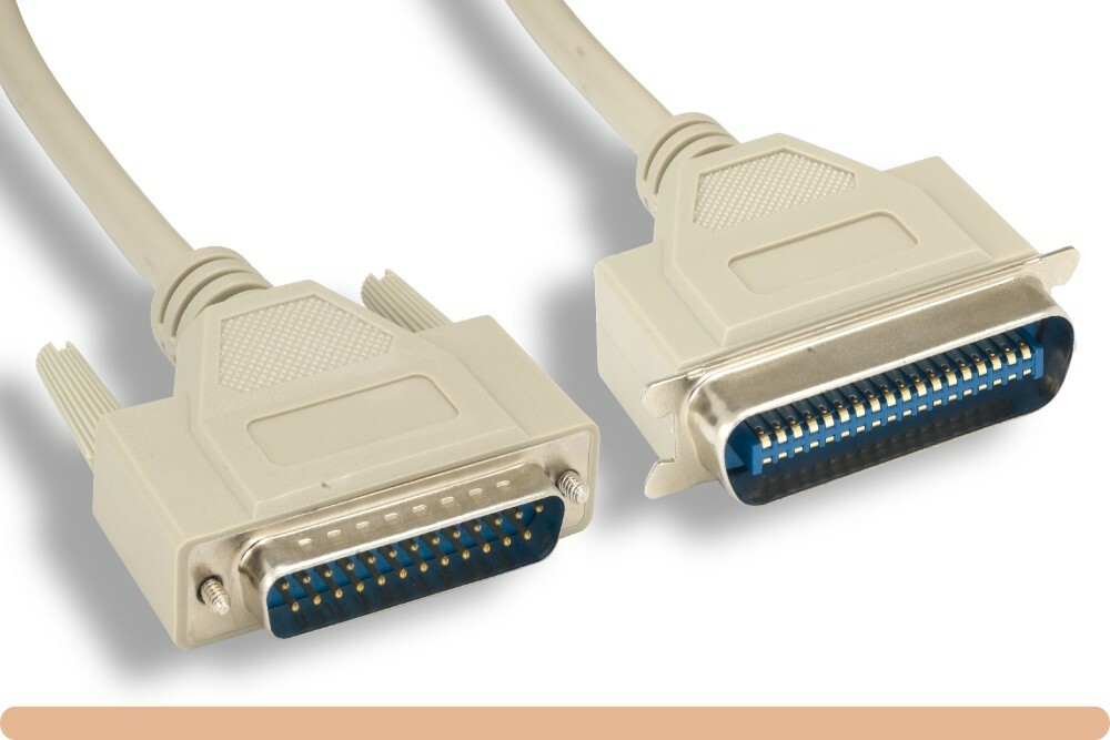 25Ft. DB25 Male to Centronics 36 Male Parallel Printer Cable IEEE1284 IE84-25AB