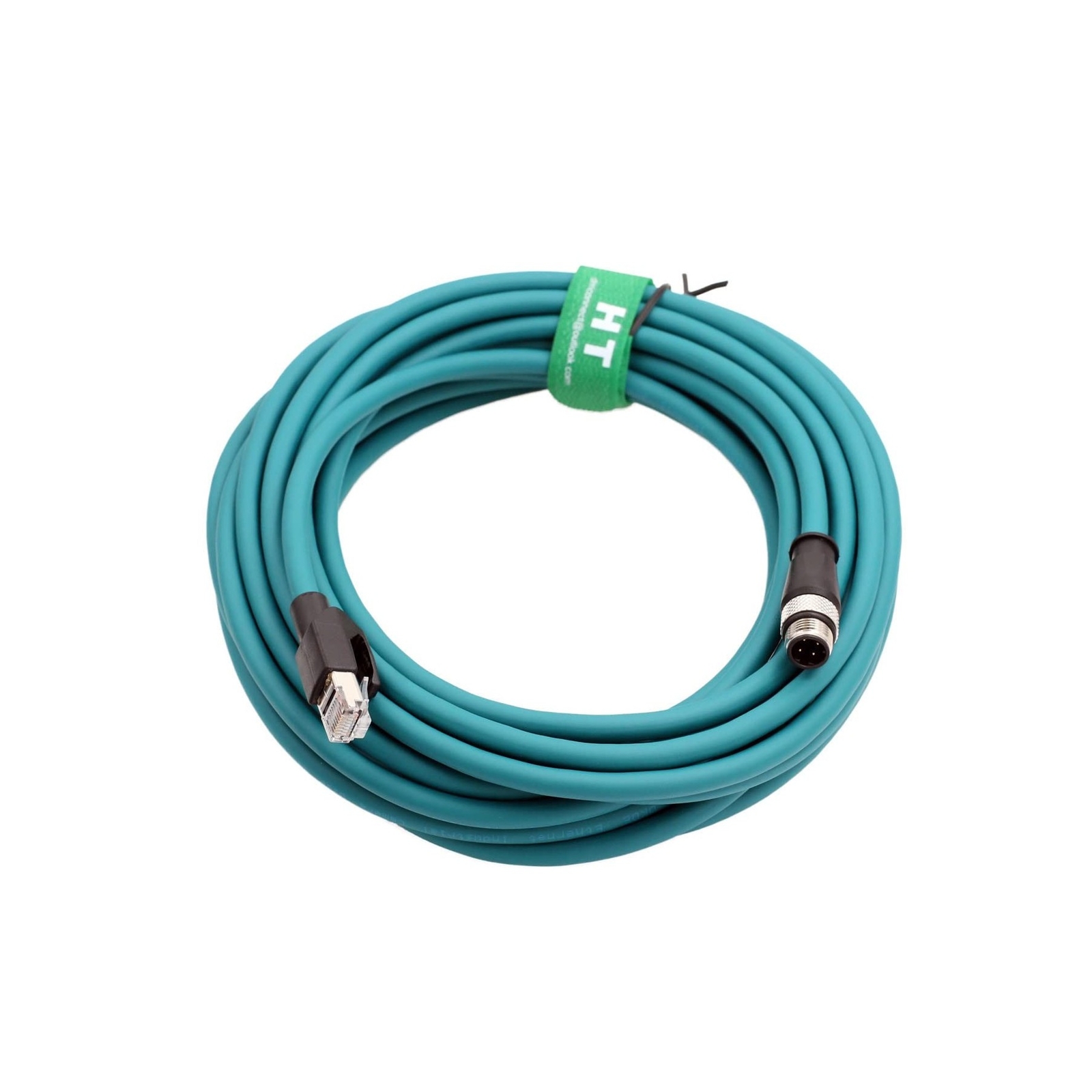 M12 4 Pin D-Code RJ45 Ethernet Power Data Cable Waterproof Shielded High Flex...