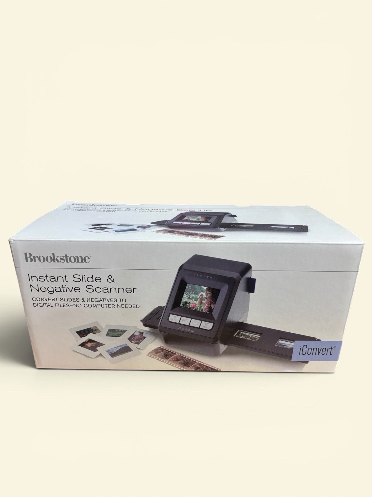 Brookstone iConvert Instant Slide & Negative Scanner Convert Slides W/ SD Card