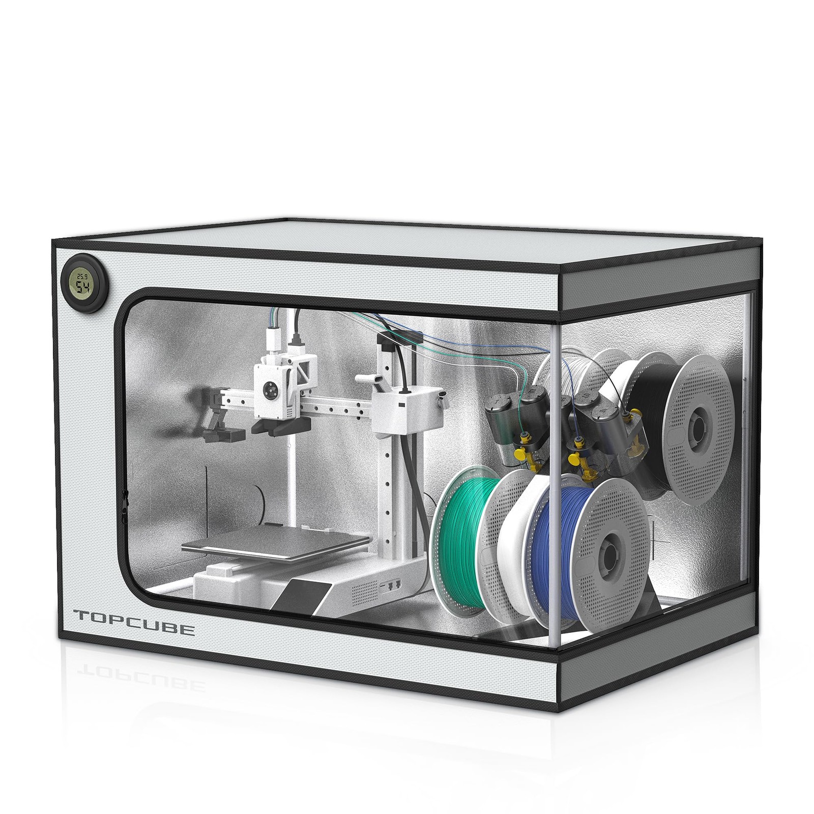 TOPCUBE 3D Printer Enclosure for Bambu Lab A1 Mini For mini Combo, silver