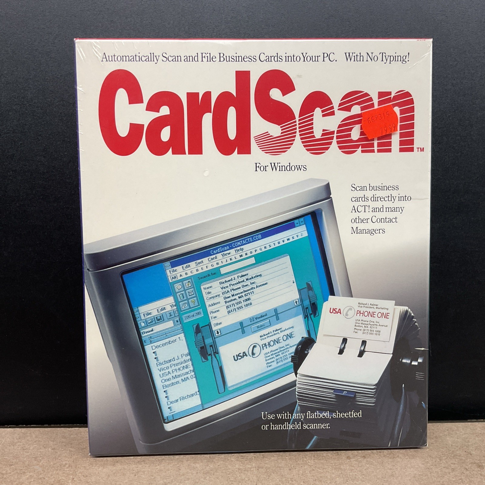 1995 Corex Technologies CardScan For Windows 3.5” Diskettes Factory Sealed
