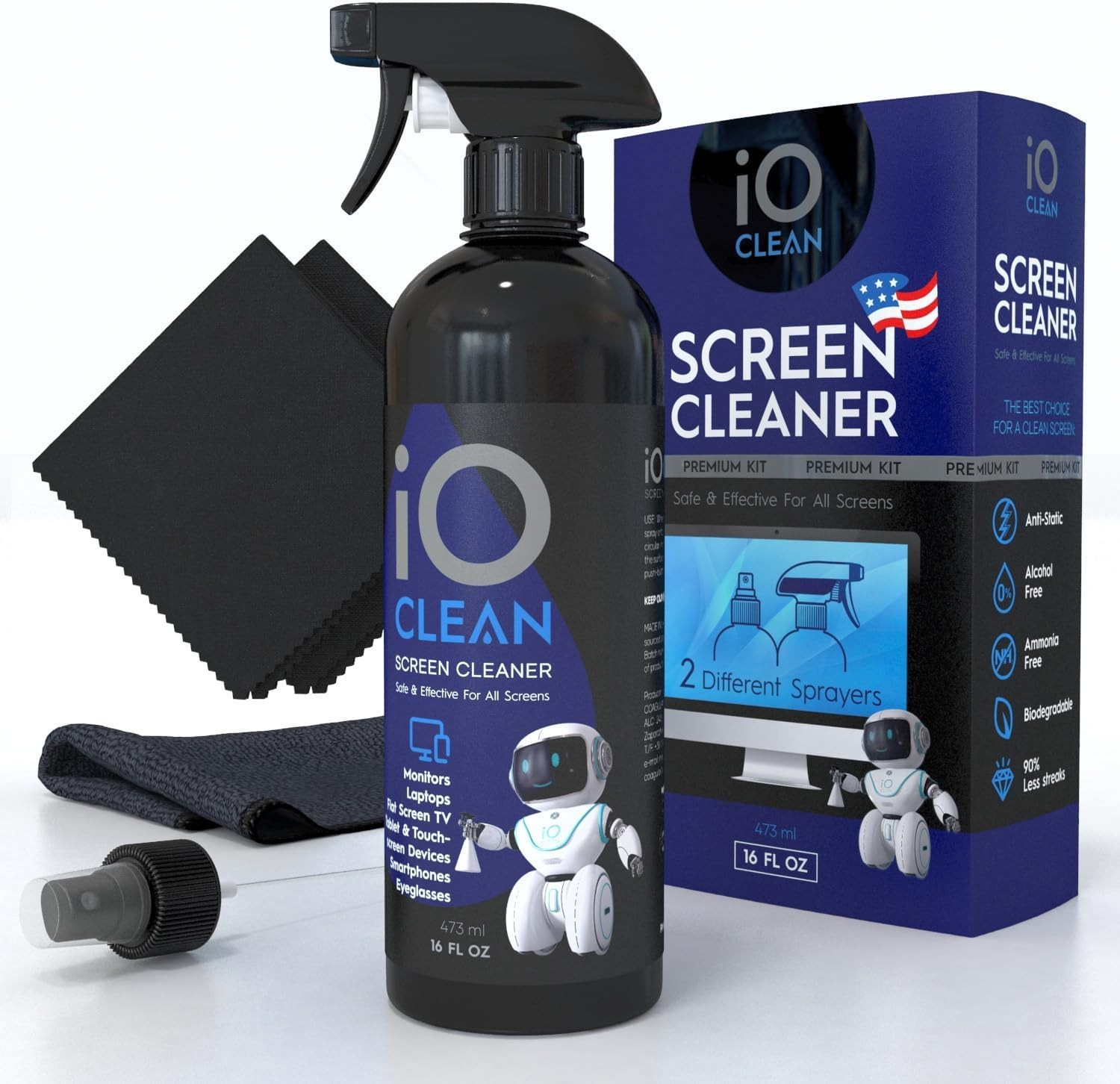 Screen Cleaner Spray (16oz) – Best Large Cleaning Kit for LCD LED OLED TV, Smart