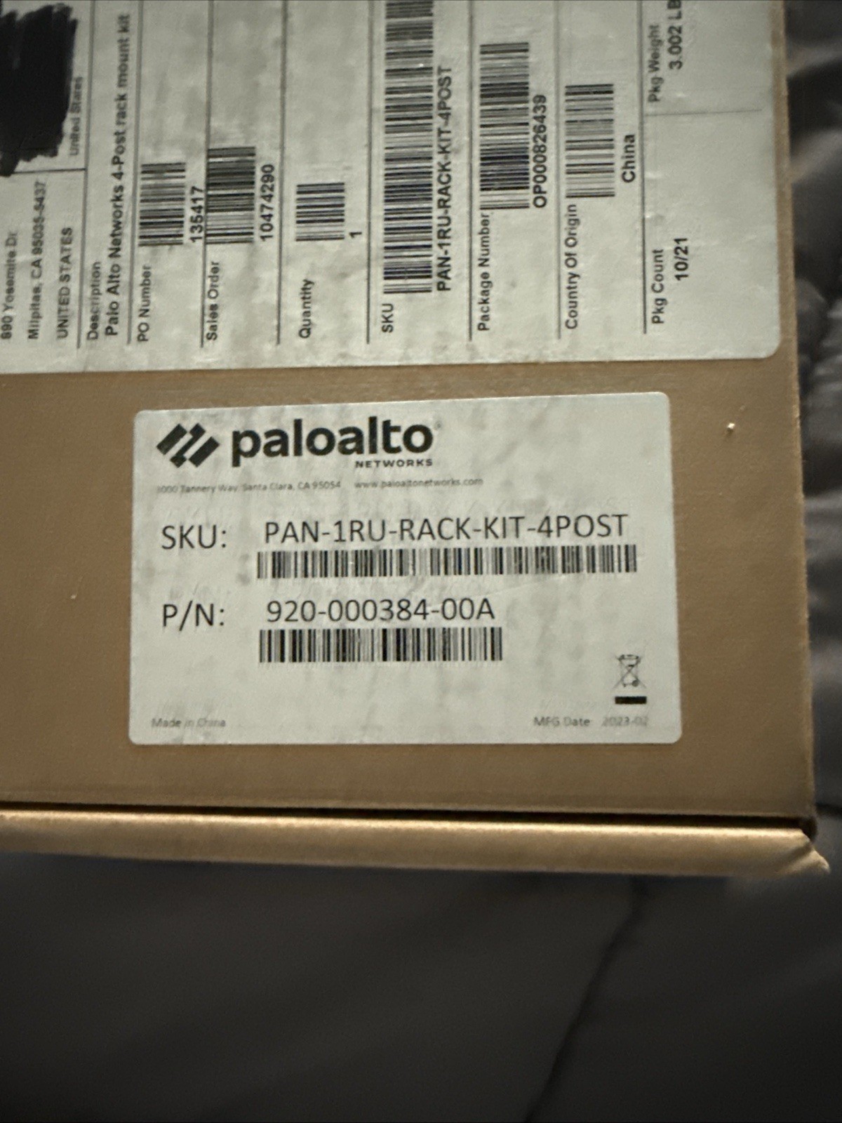 Palo Alto Networks PAN-1RU-RACK-Kit-4Post Rack Mount Kit- Brand NEW