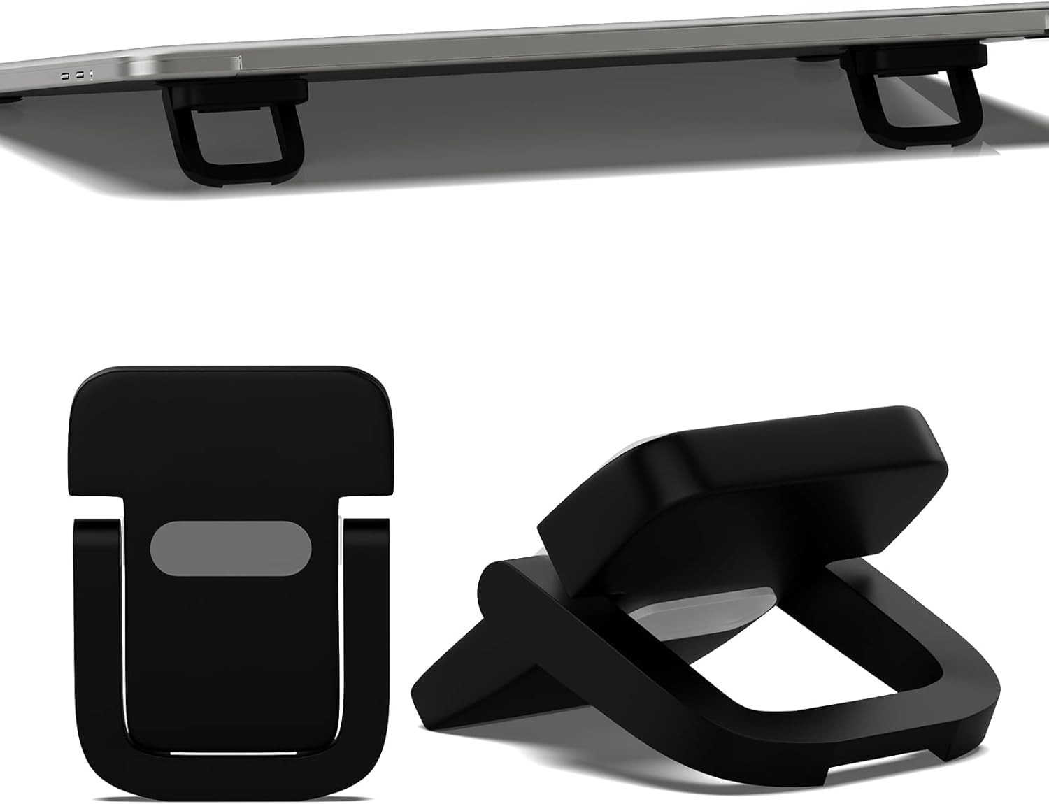 2 PCS Portable Keyboard Riser, Adjustable Black Laptop Keyboard Stand with 2 Ang