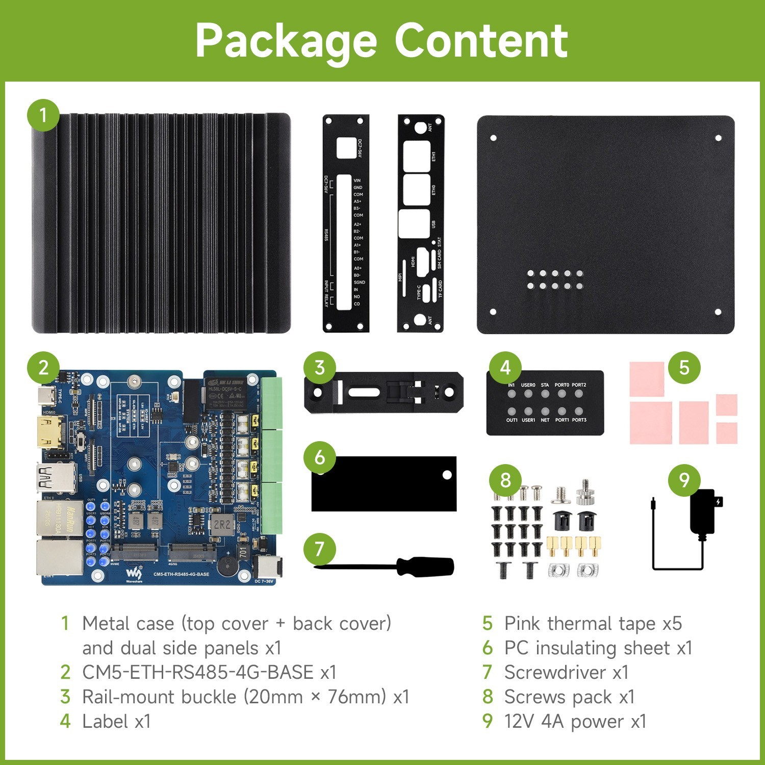 Waveshare Gigabit/2.5G Dual Ethernet Multi-Function Expansion Board for CM5