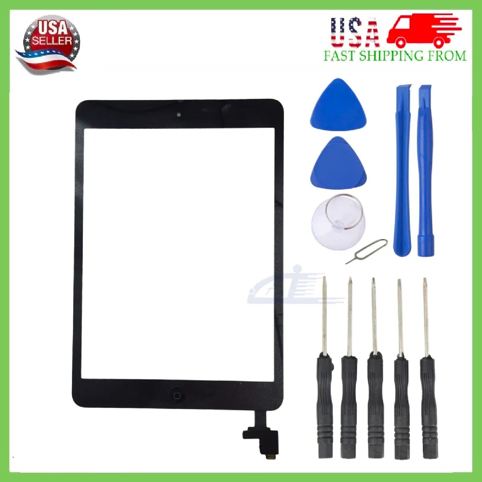 For iPad Mini 1/2 (A1454 A1455 A1489 A1490) Touch Screen Glass Digitizer - Black