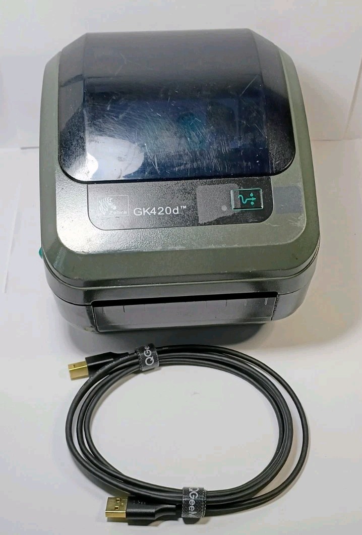 Zebra GK420D 203dpi Parallel USB Thermal Label Printer + USB Print Cable