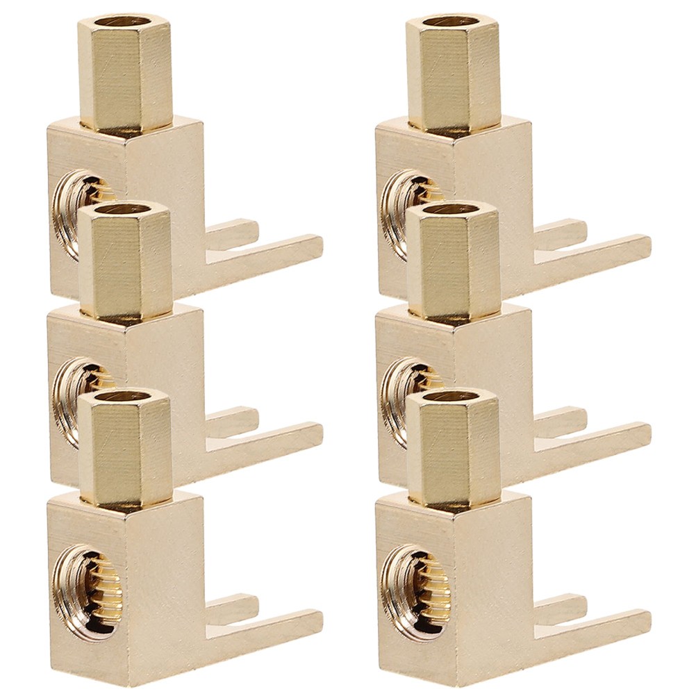 6Pcs Reusable Golden Copper Spade Banana Adapter Y Fork Connector for Hifi Sound