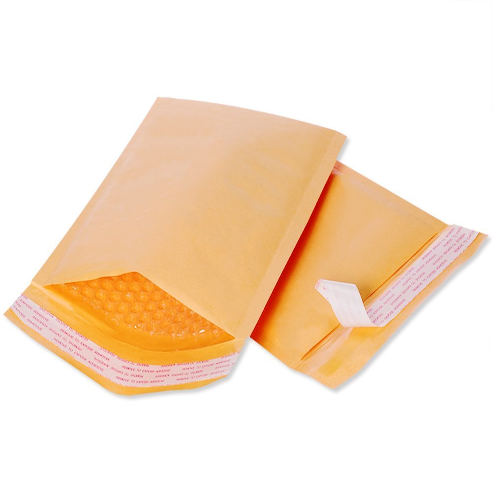 ProLine® 500 pcs #000 Kraft Bubble Envelopes Mailers 4X8 (Inner 4x7)