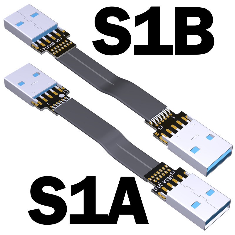 ADT-Link USB3.0 Male-to-Male Transfer Data Extension Type-A Double Curved Angle