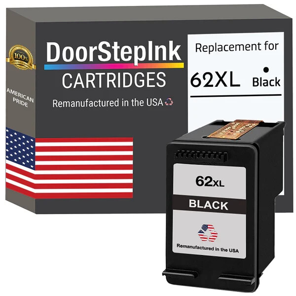 DoorStepInk Compatible Ink Cartridges For HP 62XL (C2P05AN) Black-USA