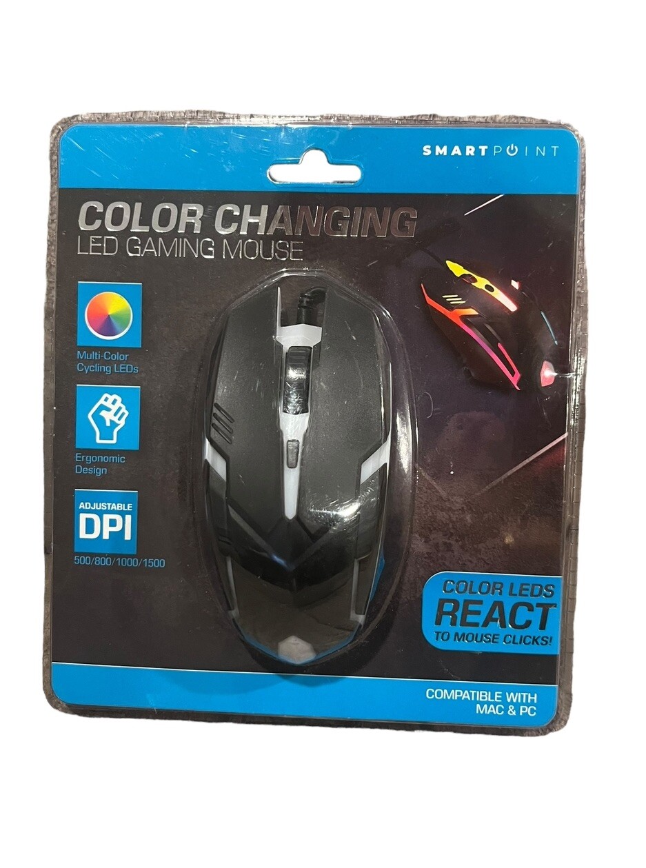 Smart Point Color Changing LED Gaming Mouse Compatible w/Mac & PC NEW SEALED