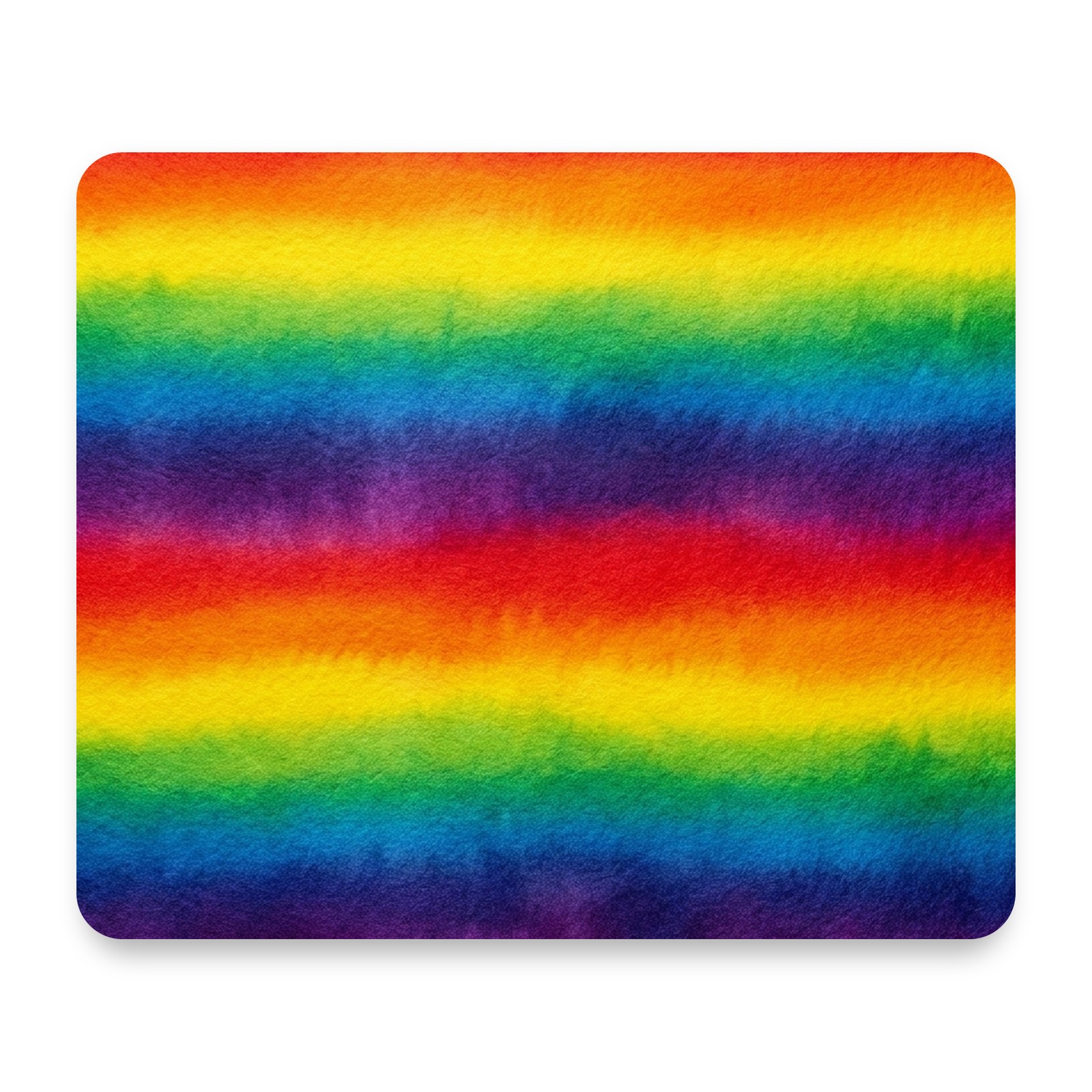 Bold Horizontal Stripes — Rainbow Bright Mouse Pad 9.25x7.75 Non-Slip Desk Mat