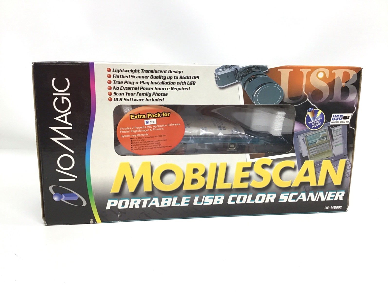 I/O Magic Mobile Scan Portable USB Color Scanner NIB